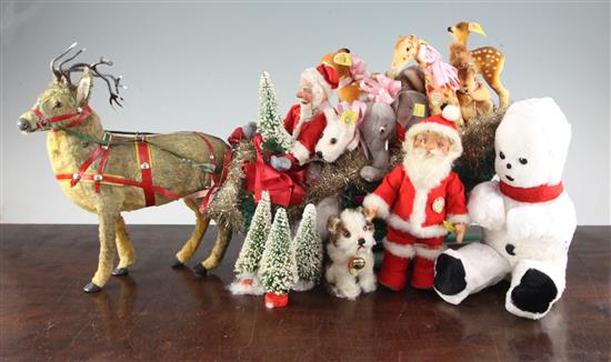 A Steiff Santas sleigh group,